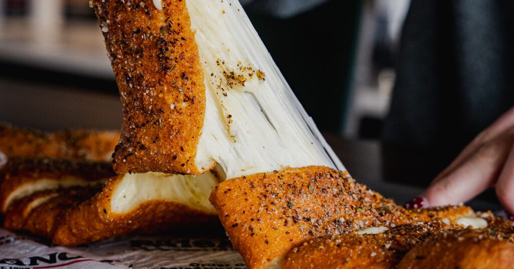 Homemade cheesy breadsticks